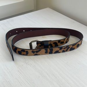 Jcrew leopard print calf hair belt